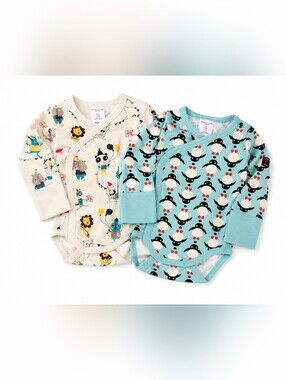Polarn O Pyret bundle of 2 Wraparound Babygrow bodysuits